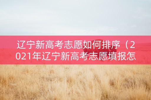 辽宁新高考志愿如何排序（2021年辽宁新高考志愿填报怎么填）