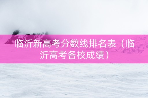 临沂新高考分数线排名表（临沂高考各校成绩）