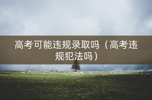 高考可能违规录取吗（高考违规犯法吗）