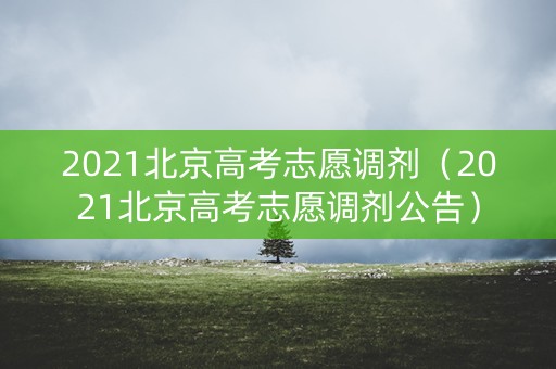 2021北京高考志愿调剂（2021北京高考志愿调剂公告）