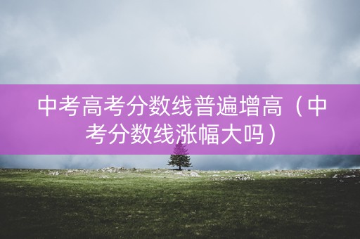 中考高考分数线普遍增高（中考分数线涨幅大吗）
