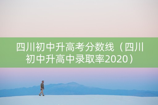 四川初中升高考分数线（四川初中升高中录取率2020）