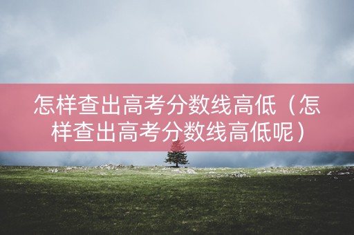 怎样查出高考分数线高低（怎样查出高考分数线高低呢）