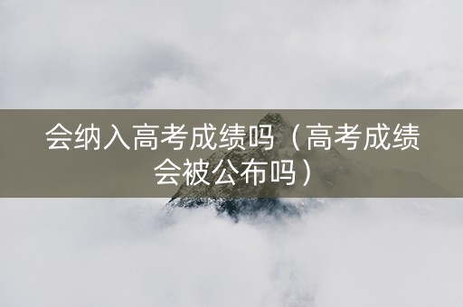 会纳入高考成绩吗（高考成绩会被公布吗）