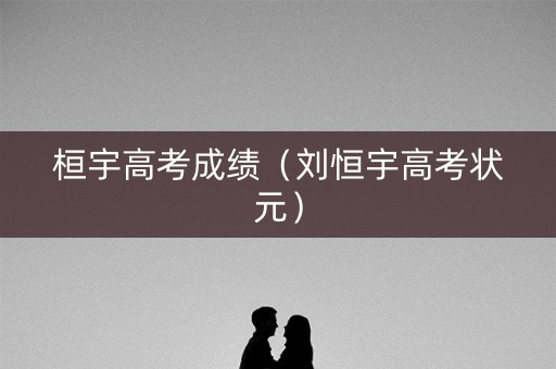 桓宇高考成绩（刘恒宇高考状元）