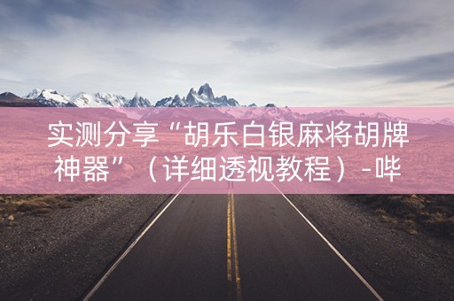 实测分享“胡乐白银麻将胡牌神器”（详细透视教程）-哔哩哔哩