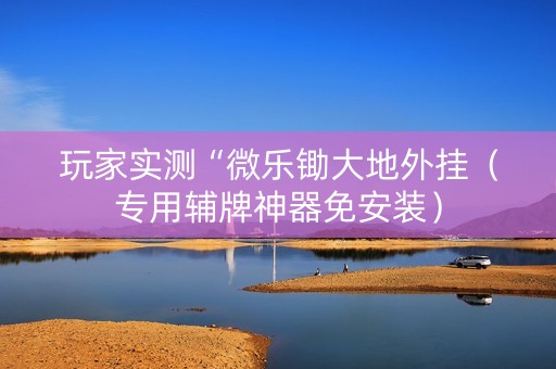 玩家实测“微乐锄大地外挂（专用辅牌神器免安装）