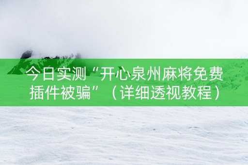 今日实测“开心泉州麻将免费插件被骗”（详细透视教程）-哔哩哔哩