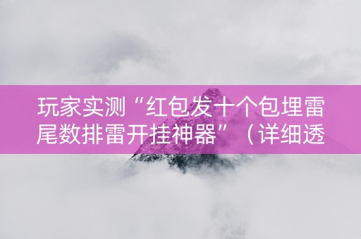 玩家实测“红包发十个包埋雷尾数排雷开挂神器”（详细透视教程）-哔哩哔哩