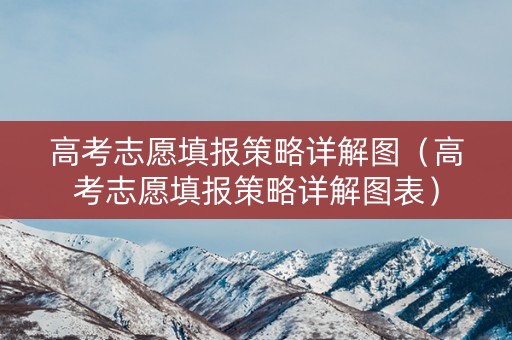 高考志愿填报策略详解图（高考志愿填报策略详解图表）