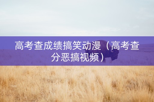高考查成绩搞笑动漫（高考查分恶搞视频）