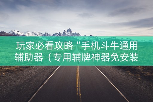 玩家必看攻略“手机斗牛通用辅助器（专用辅牌神器免安装）