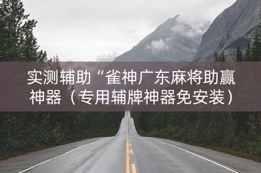 实测辅助“雀神广东麻将助赢神器（专用辅牌神器免安装）