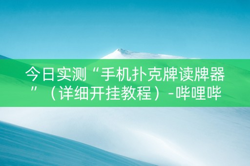 今日实测“手机扑克牌读牌器”（详细开挂教程）-哔哩哔哩