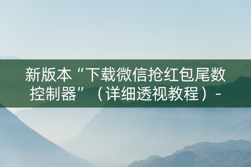 新版本“下载微信抢红包尾数控制器”（详细透视教程）-哔哩哔哩
