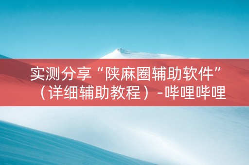 实测分享“陕麻圈辅助软件”（详细辅助教程）-哔哩哔哩