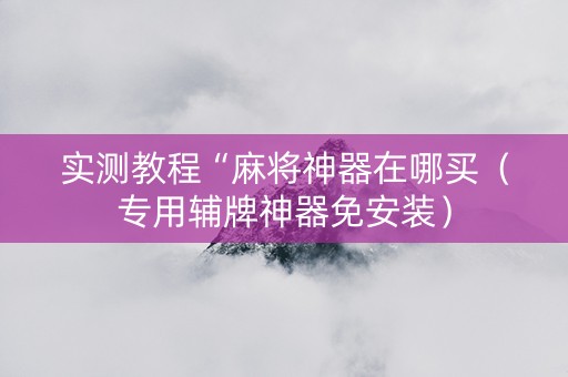 实测教程“麻将神器在哪买（专用辅牌神器免安装）