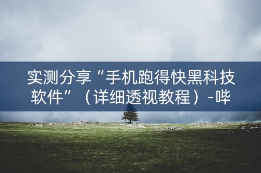 实测分享“手机跑得快黑科技软件”（详细透视教程）-哔哩哔哩