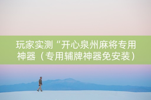 玩家实测“开心泉州麻将专用神器（专用辅牌神器免安装）