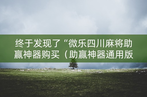 终于发现了“微乐四川麻将助赢神器购买（助赢神器通用版）