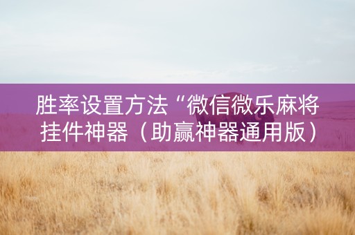 胜率设置方法“微信微乐麻将挂件神器（助赢神器通用版）