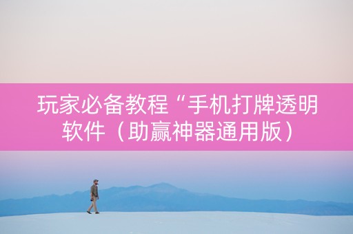 玩家必备教程“手机打牌透明软件（助赢神器通用版）