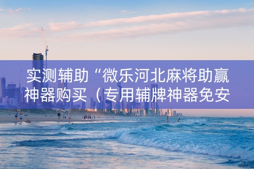 实测辅助“微乐河北麻将助赢神器购买（专用辅牌神器免安装）