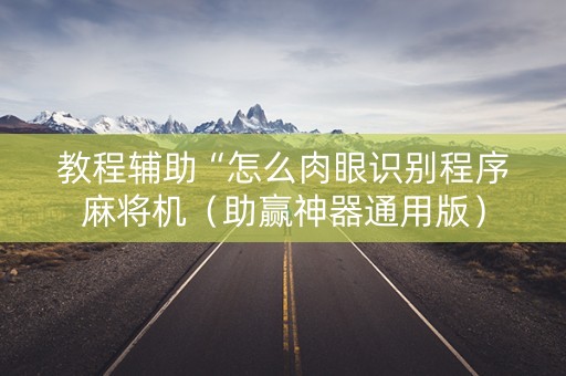 教程辅助“怎么肉眼识别程序麻将机（助赢神器通用版）