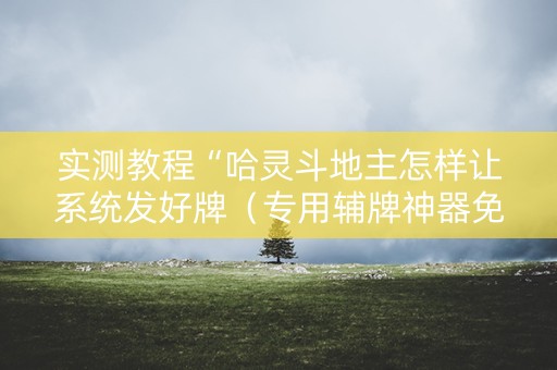 实测教程“哈灵斗地主怎样让系统发好牌（专用辅牌神器免安装）