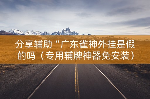 分享辅助“广东雀神外挂是假的吗（专用辅牌神器免安装）