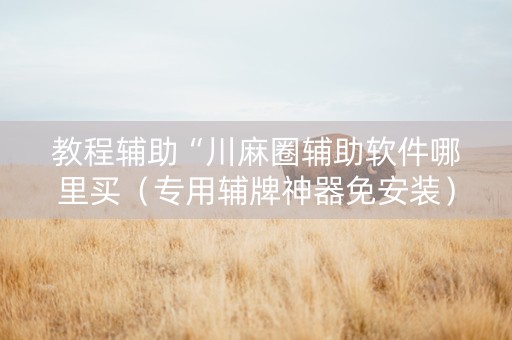 教程辅助“川麻圈辅助软件哪里买（专用辅牌神器免安装）