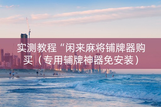 实测教程“闲来麻将铺牌器购买（专用辅牌神器免安装）