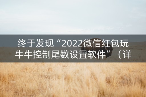 终于发现“2022微信红包玩牛牛控制尾数设置软件”（详细透视教程）-哔哩哔哩