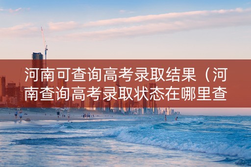 河南可查询高考录取结果（河南查询高考录取状态在哪里查询）