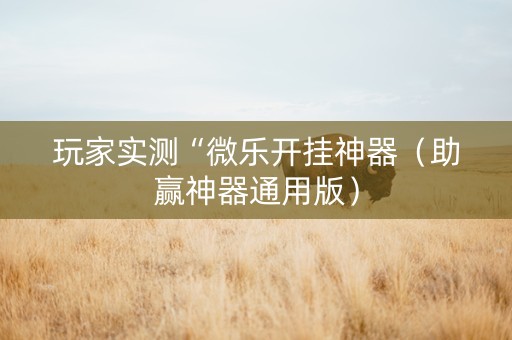 玩家实测“微乐开挂神器（助赢神器通用版）