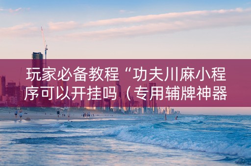 玩家必备教程“功夫川麻小程序可以开挂吗（专用辅牌神器免安装）