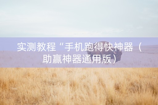 实测教程“手机跑得快神器（助赢神器通用版）