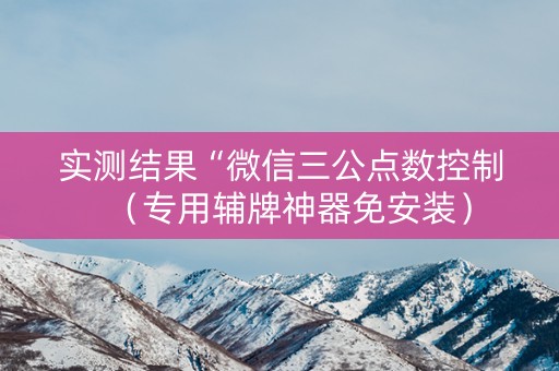 实测结果“微信三公点数控制（专用辅牌神器免安装）