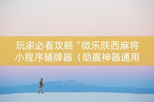 玩家必看攻略“微乐陕西麻将小程序辅牌器（助赢神器通用版）