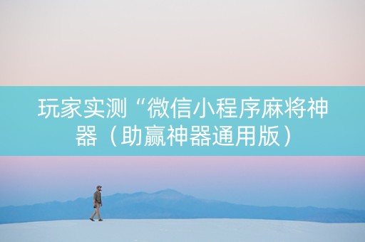 玩家实测“微信小程序麻将神器（助赢神器通用版）