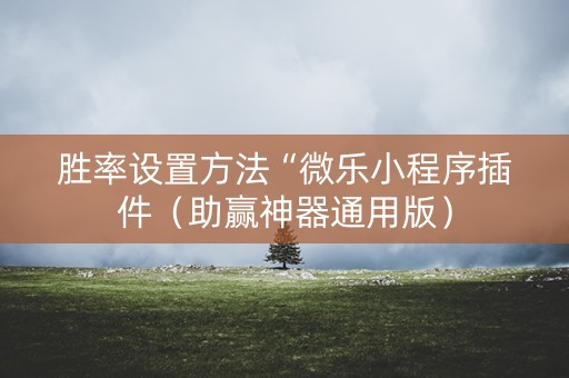 胜率设置方法“微乐小程序插件（助赢神器通用版）