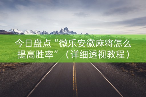 今日盘点“微乐安徽麻将怎么提高胜率”（详细透视教程）-哔哩哔哩