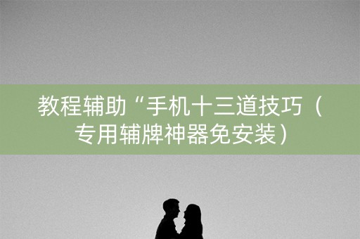 教程辅助“手机十三道技巧（专用辅牌神器免安装）