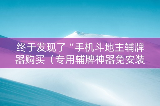终于发现了“手机斗地主辅牌器购买（专用辅牌神器免安装）