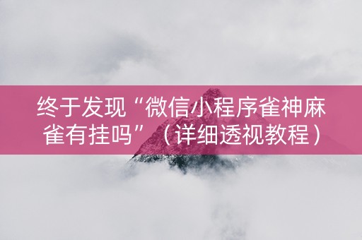 终于发现“微信小程序雀神麻雀有挂吗”（详细透视教程）-哔哩哔哩