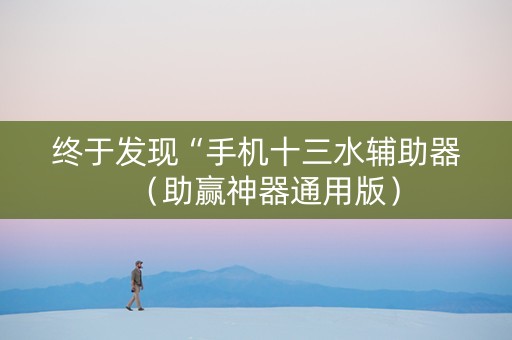 终于发现“手机十三水辅助器（助赢神器通用版）