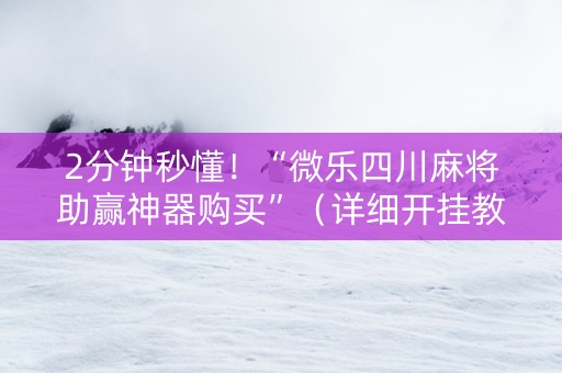 2分钟秒懂！“微乐四川麻将助赢神器购买”（详细开挂教程）-哔哩哔哩