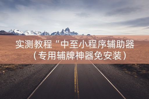 实测教程“中至小程序辅助器（专用辅牌神器免安装）