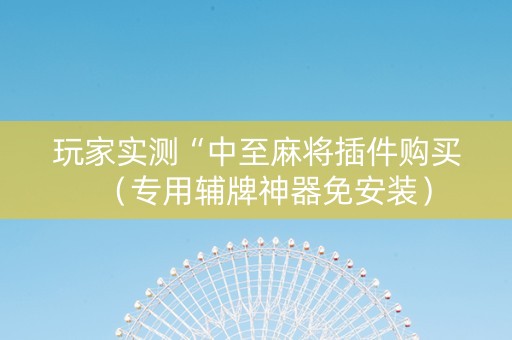 玩家实测“中至麻将插件购买（专用辅牌神器免安装）