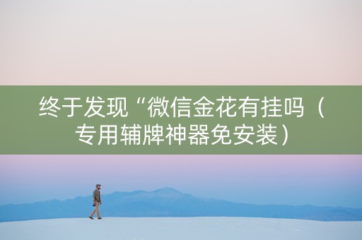 终于发现“微信金花有挂吗（专用辅牌神器免安装）